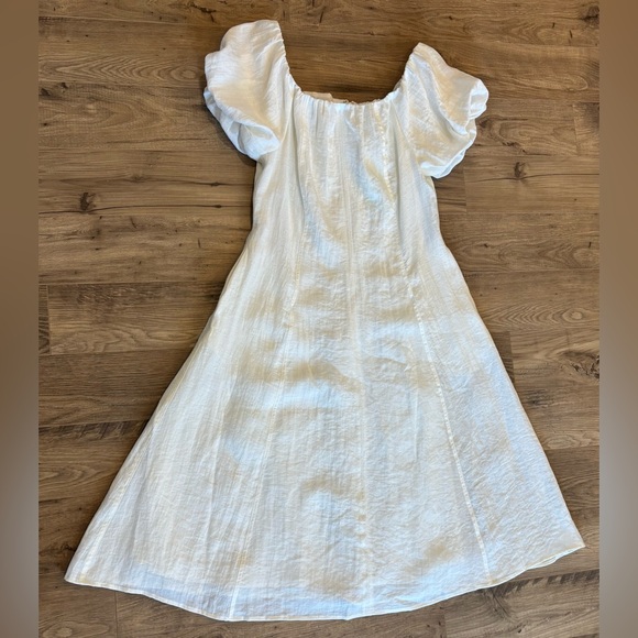 Sam Edelman Off-the-Shoulder Puff-Sleeve A-Line Midi Dress – Size 14 - Picture 4 of 8